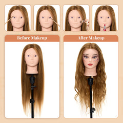 Neverland mannequin head in Gold 27B color highlights hair for looks