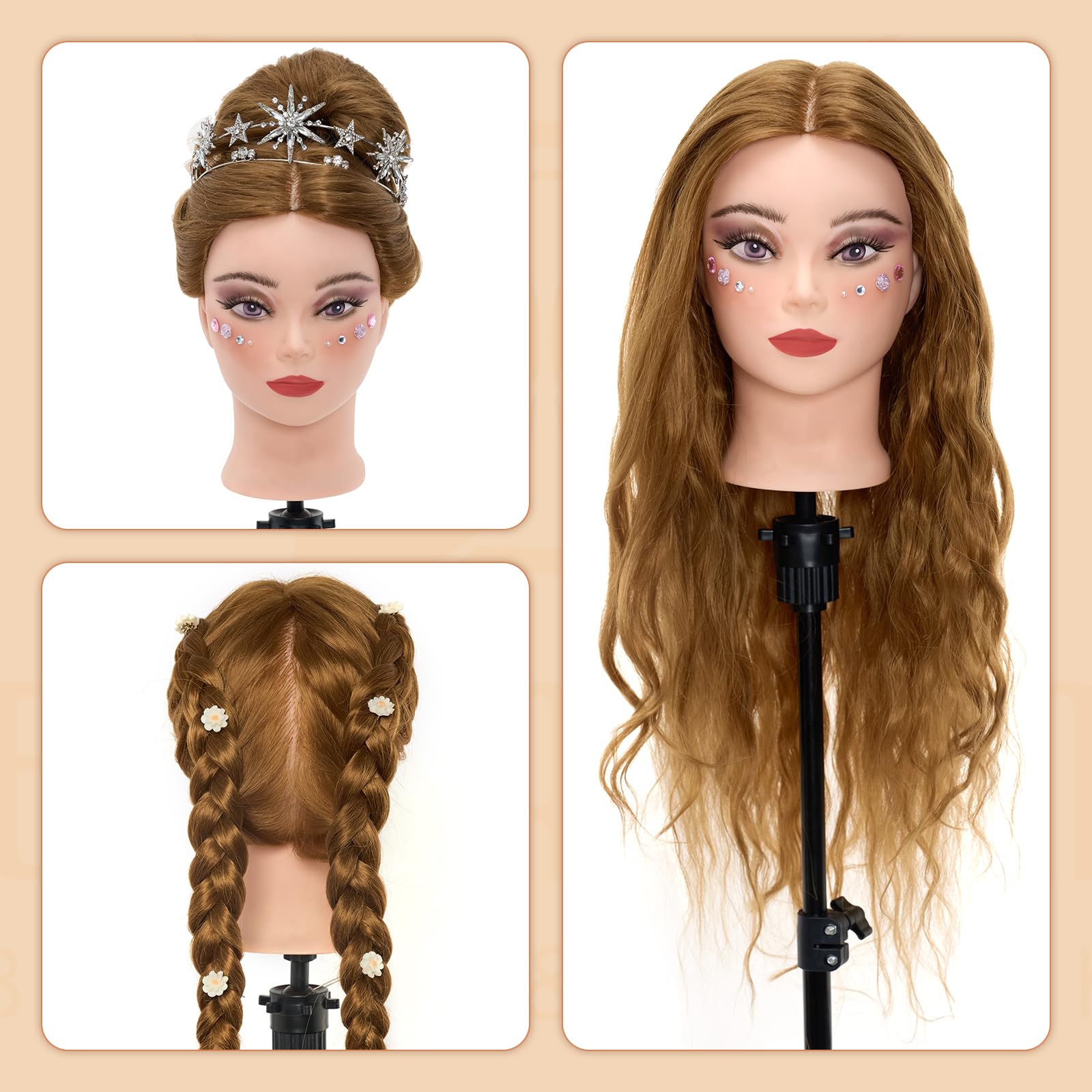 Neverland mannequin head includes professional hair comb and tools
