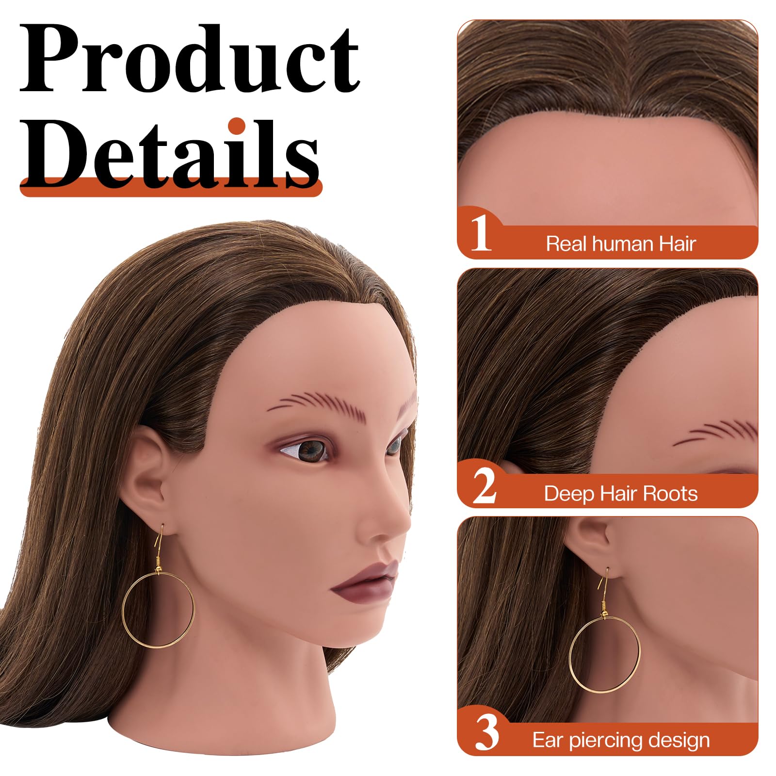 Neverland Beauty & Health mannequin head with ear-hole display for earrings and accessories