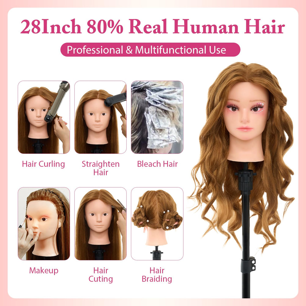 Neverland Beauty & Health mannequin head for hair-cutting practice with soft, workable hair texture.