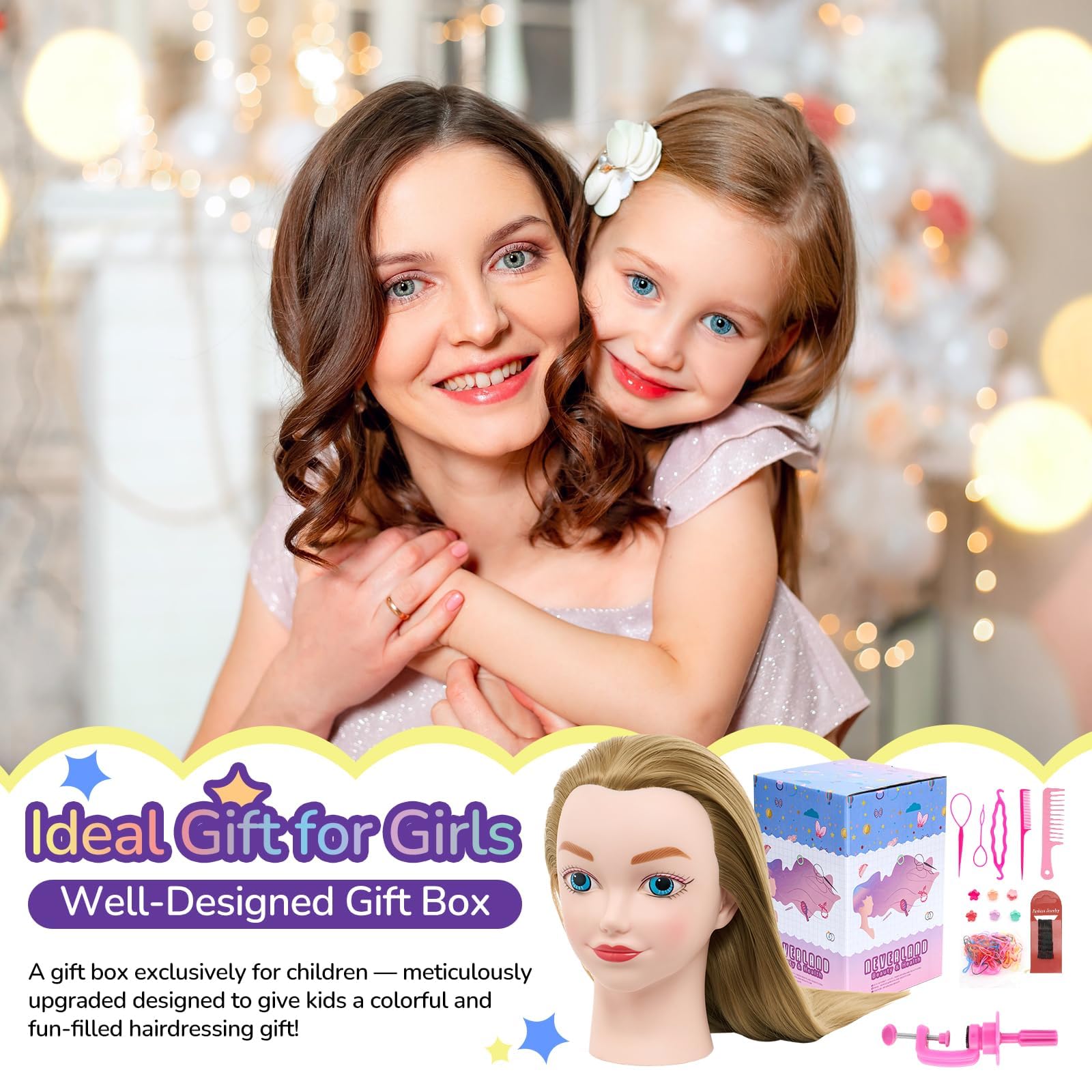 Neverland mannequin head 20inch hair length detail for practice