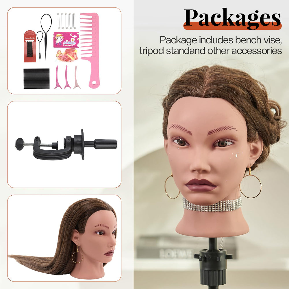 Neverland Beauty & Health real-hair mannequin head suitable for kids play salon practice