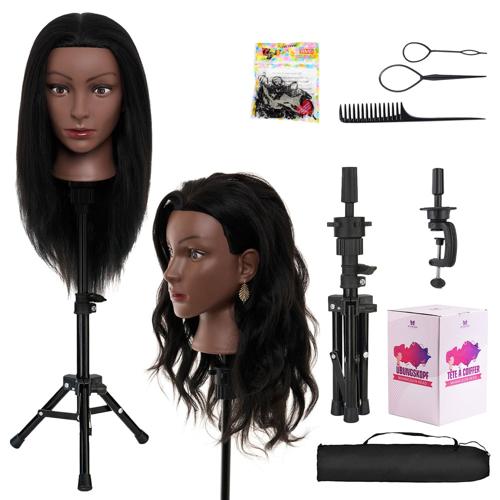 Neverland mannequin head real hair 20-22 inch brown for braiding practice