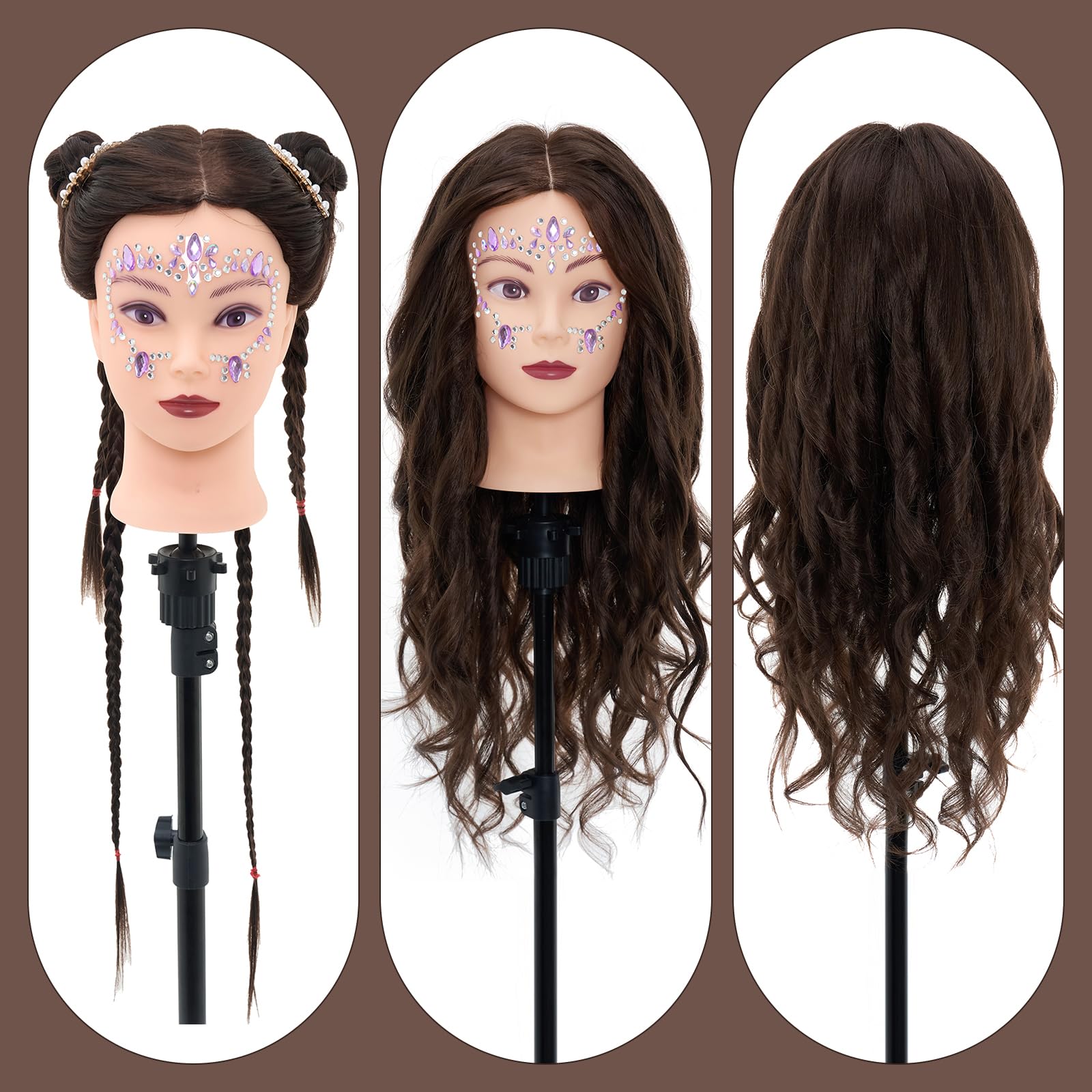 Neverland Beauty & Health table clamp secures the head for precise styling.