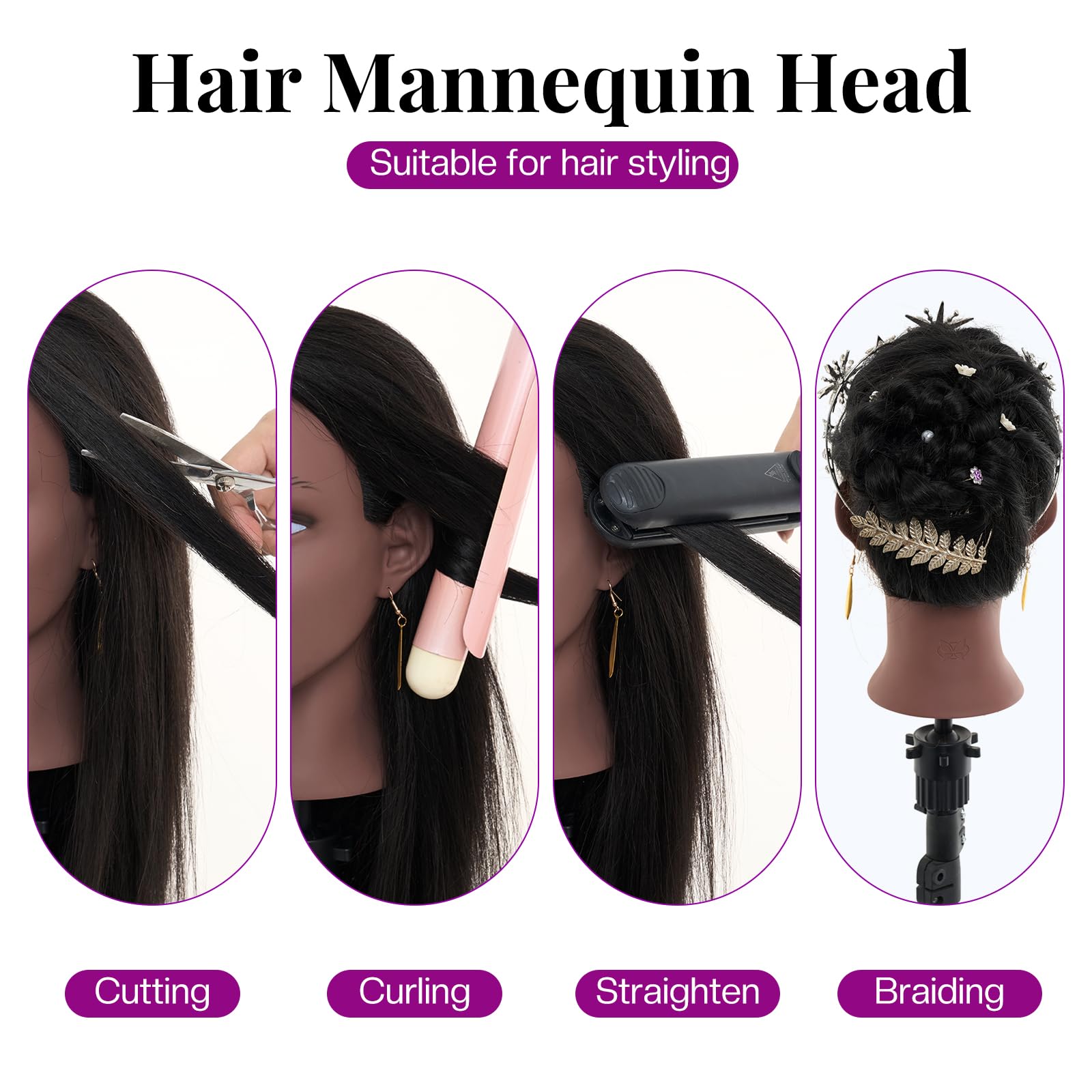 Neverland real hair 20-inch head offers natural drape for smooth braids.