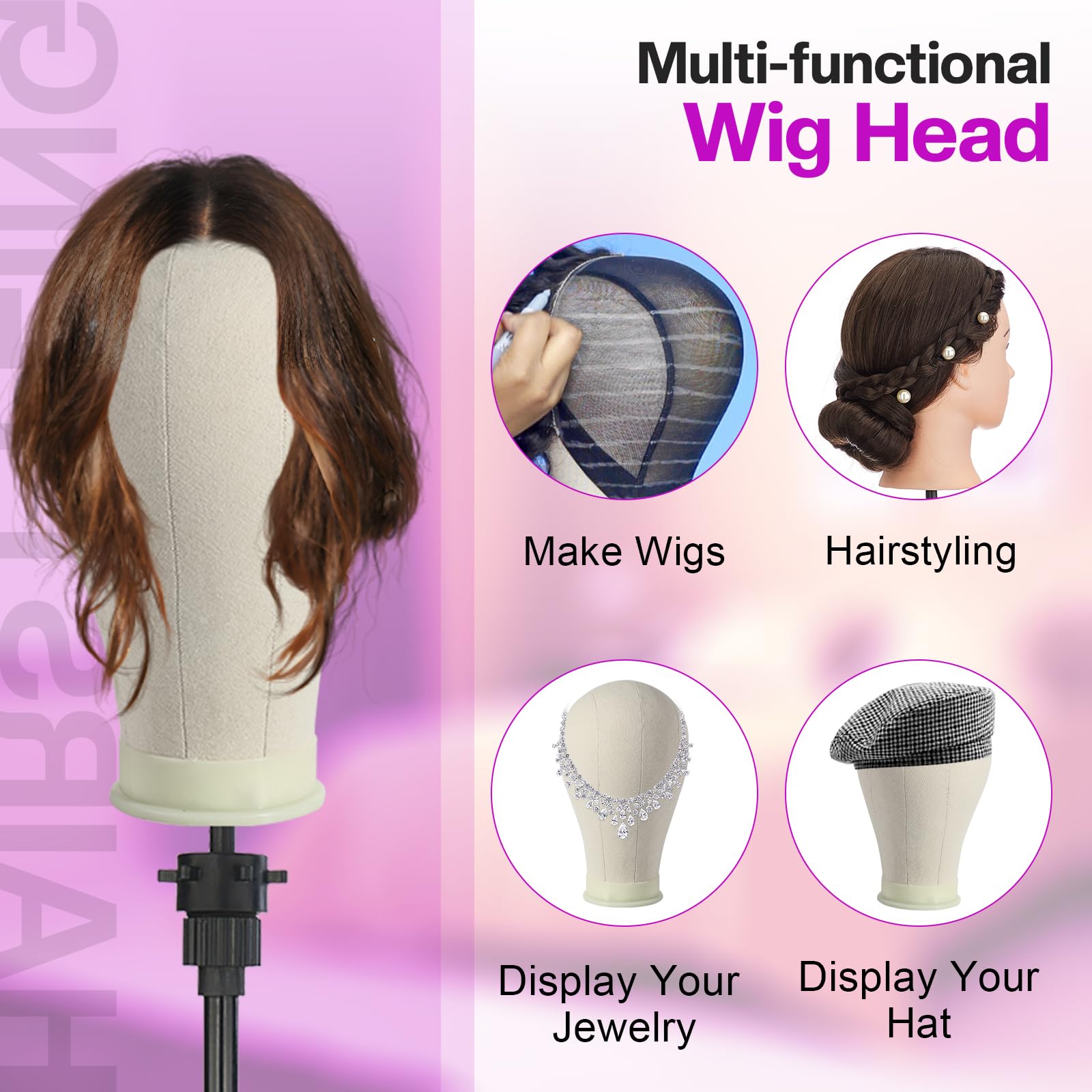 Neverland T-pin set for secure wig mounting.
