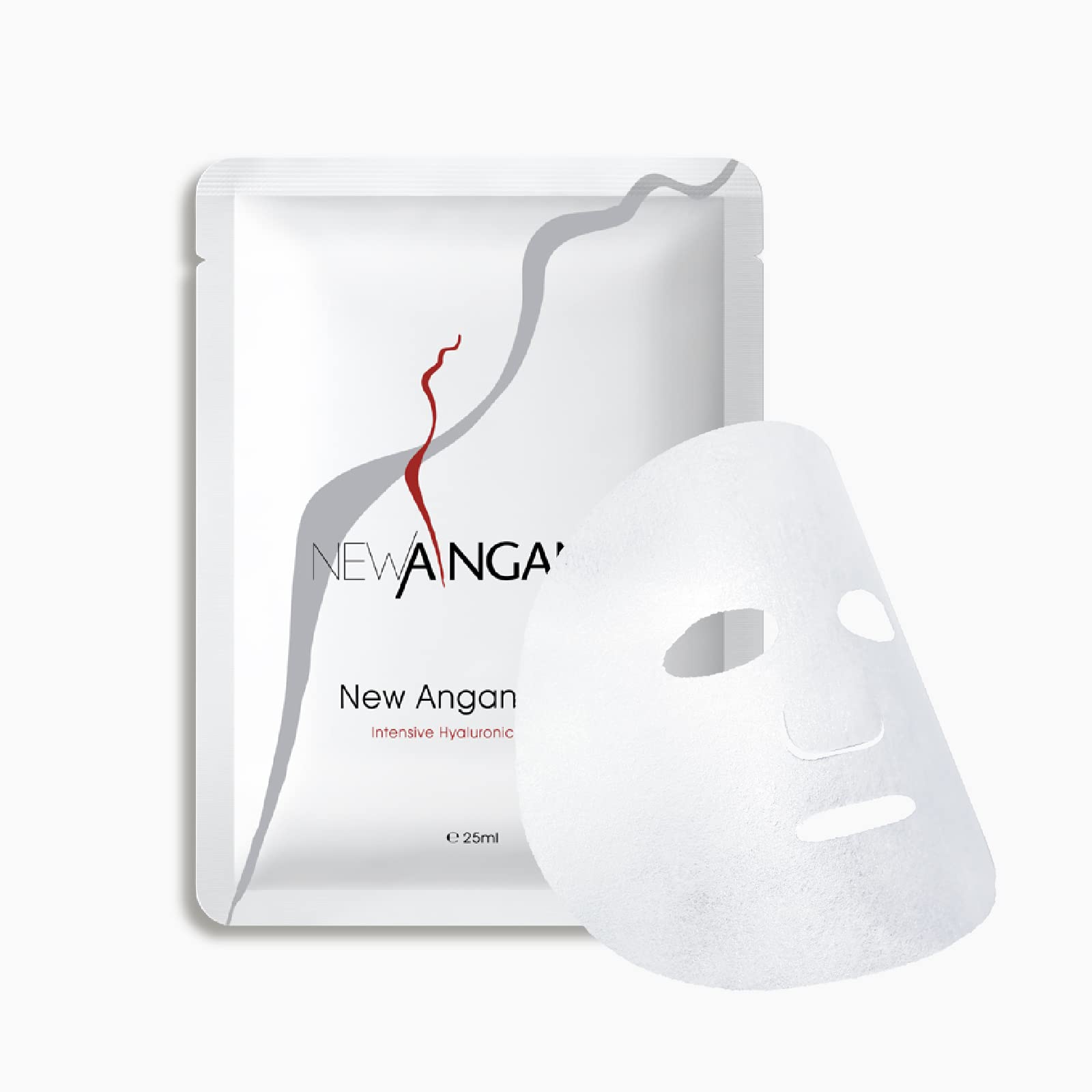 NEW ANGANCE mask face application close-up demonstrates snug contour fit for better absorption.