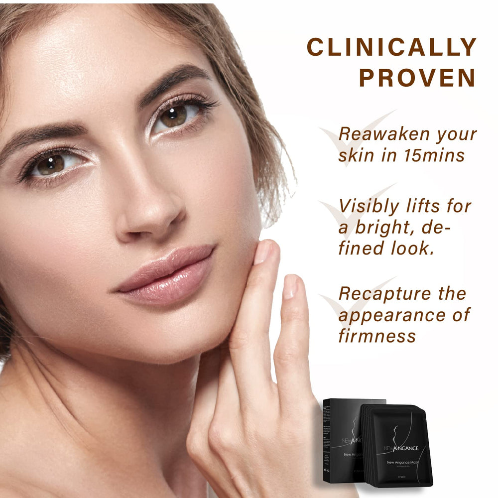 New Angance mask worn on the face showing softness and hydration.