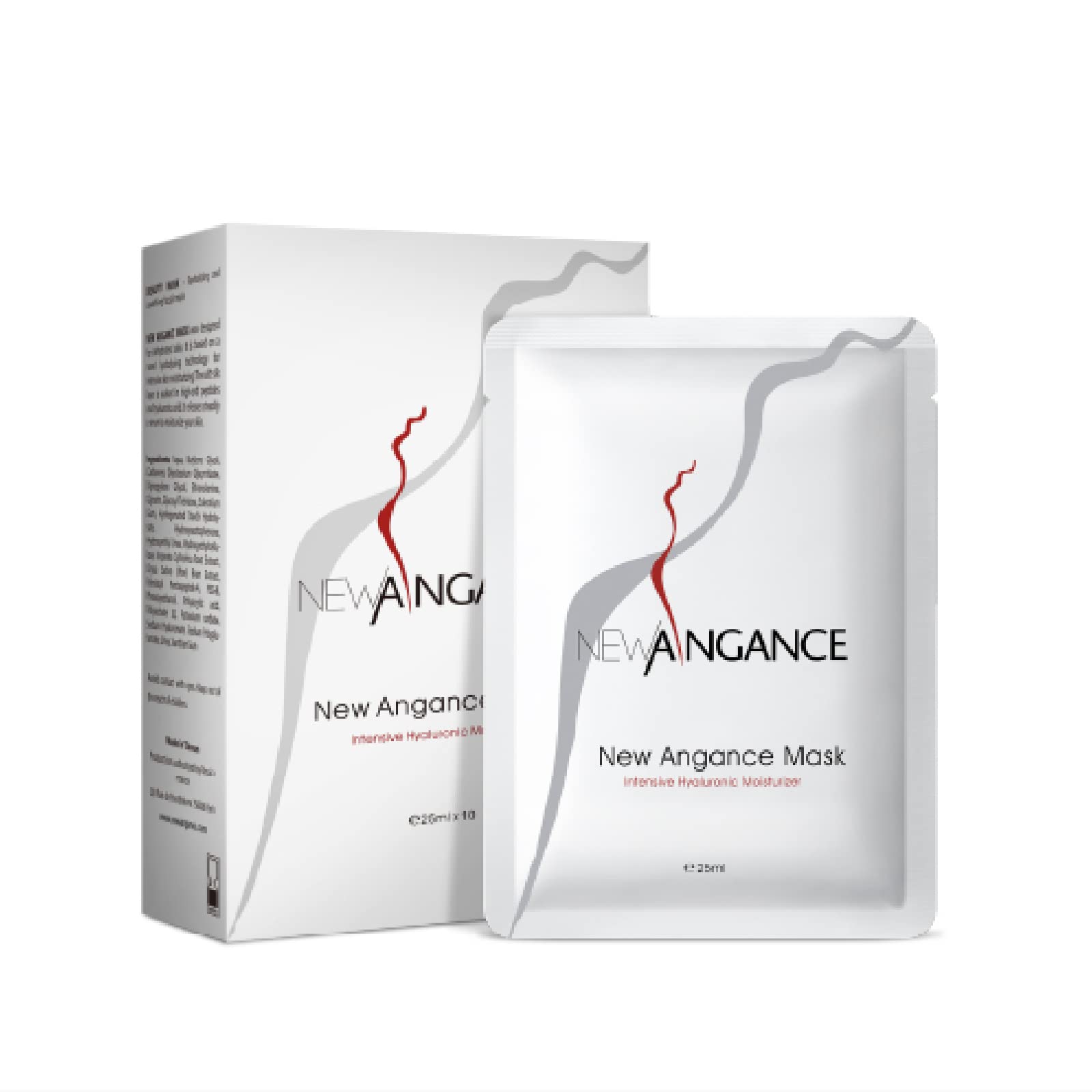NEW ANGANCE mask hyaluronic sheets packaging ready for hydration boost.