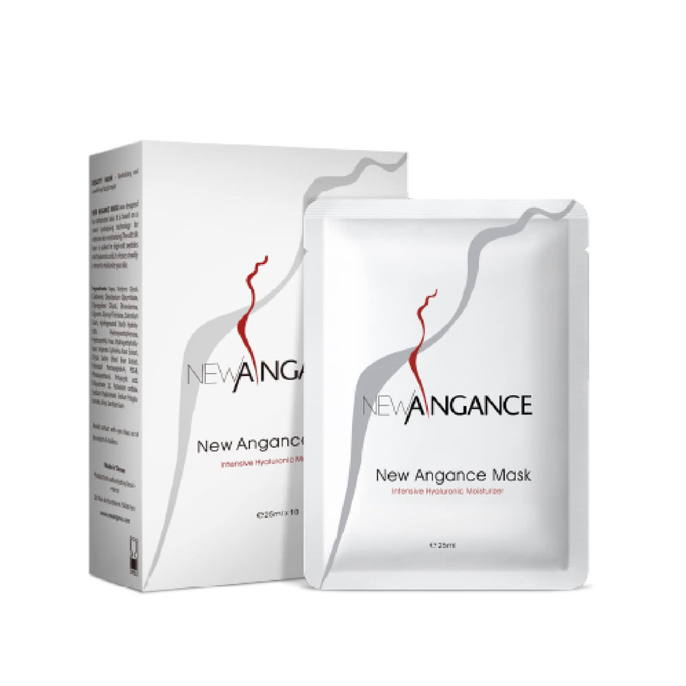 NEW ANGANCE mask hyaluronic sheets packaging ready for hydration boost.