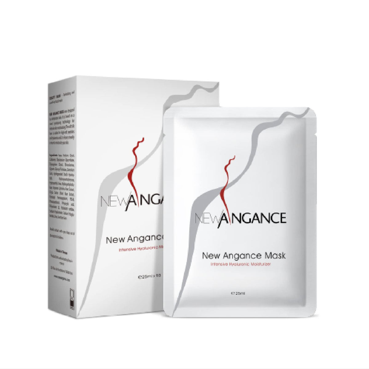 NEW ANGANCE mask hyaluronic sheets packaging ready for hydration boost.