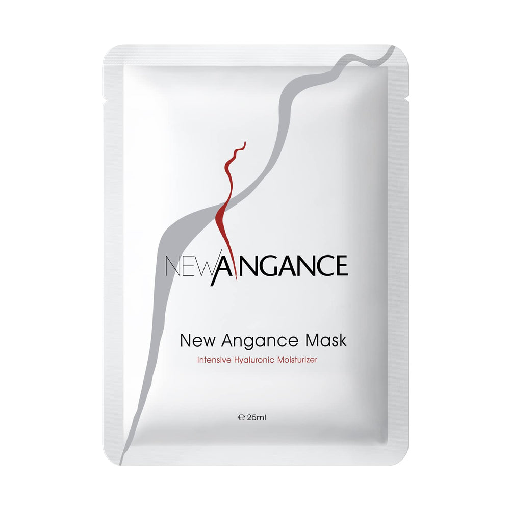 NEW ANGANCE mask textured sheet close-up highlights moisture delivery and smooth texture.