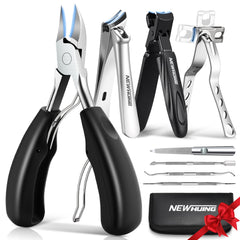 New Huing toenail clippers 8-piece kit with leather case for at-home pedicures.