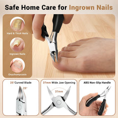 New Huing wide-opening clipper trims thick nails in one smooth cut.