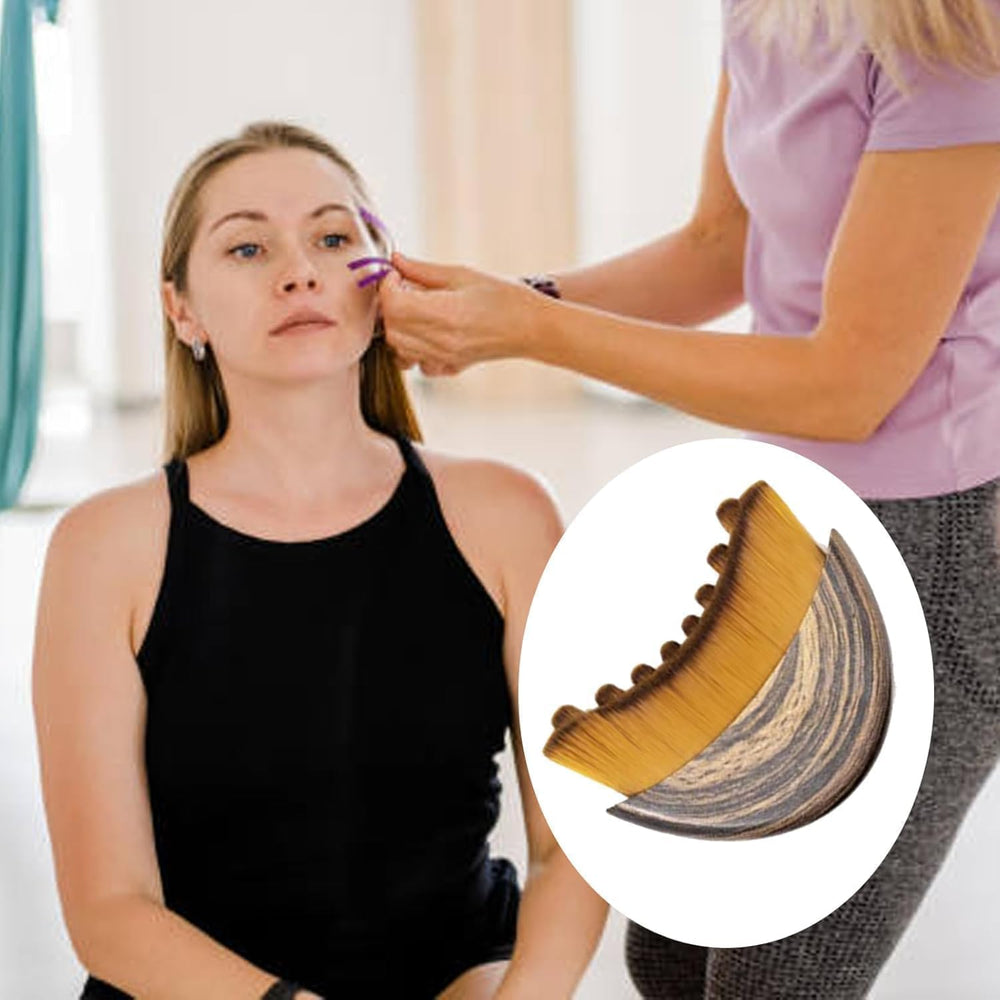New Lymphatic Contour Face Brush in hand demonstrates daily self-care massage benefits.