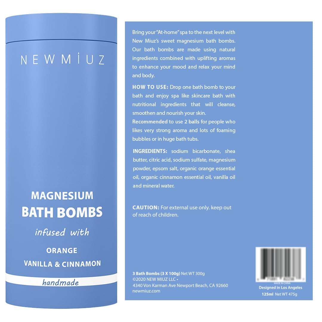 New Miuz bath bombs for sensitive skin—gentle soothing with cinnamon and vanilla.