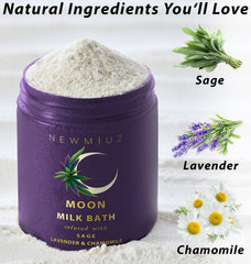 New Miuz moon milk bath milky water creates a spa-like calm.