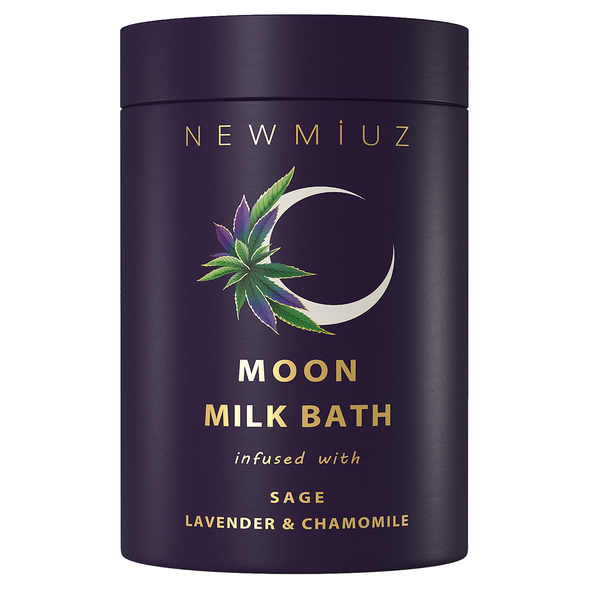 Spa setup featuring New Miuz bath soak with candles for destress.