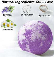 New Miuz Deep Sleep bath bomb texture shows creamy fizz and moisture.