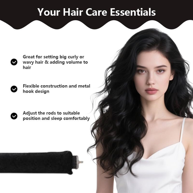 NEW NOAM heatless curls three-rollers-pack displayed alongside packaging.
