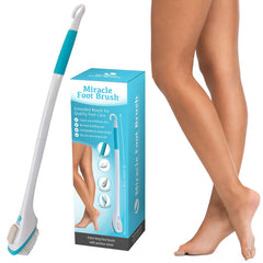 Miracle Foot Brush with pumice stone in action for gentle exfoliation