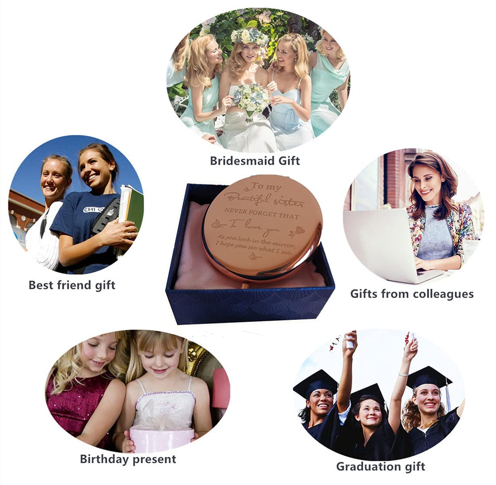 New Prominent gift-box-ready mirror ideal for birthdays or graduations.
