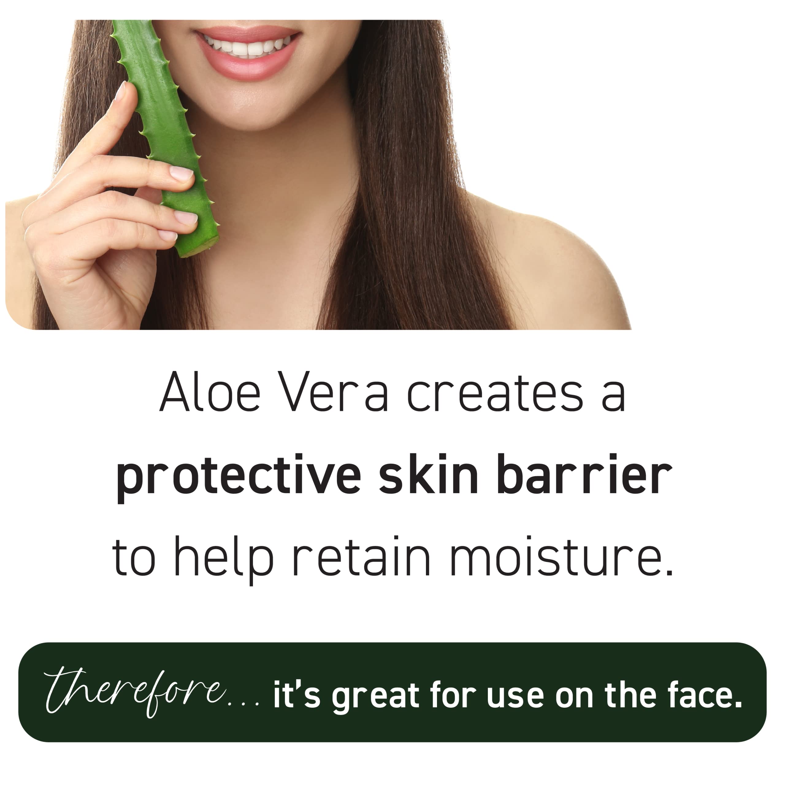 New York Biology Aloe Vera Gel on a clean face for daily hydration and moisturization