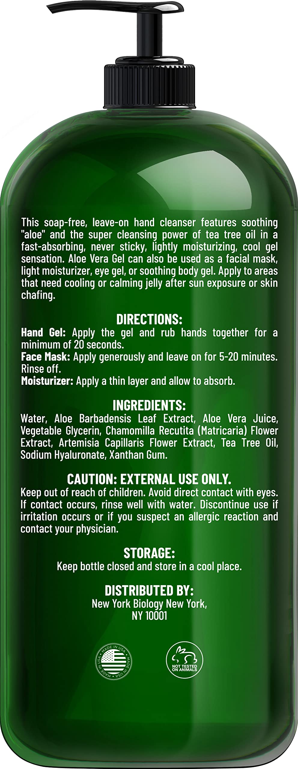 New York Biology Aloe Vera Gel applied to hair to tame frizz and add moisture