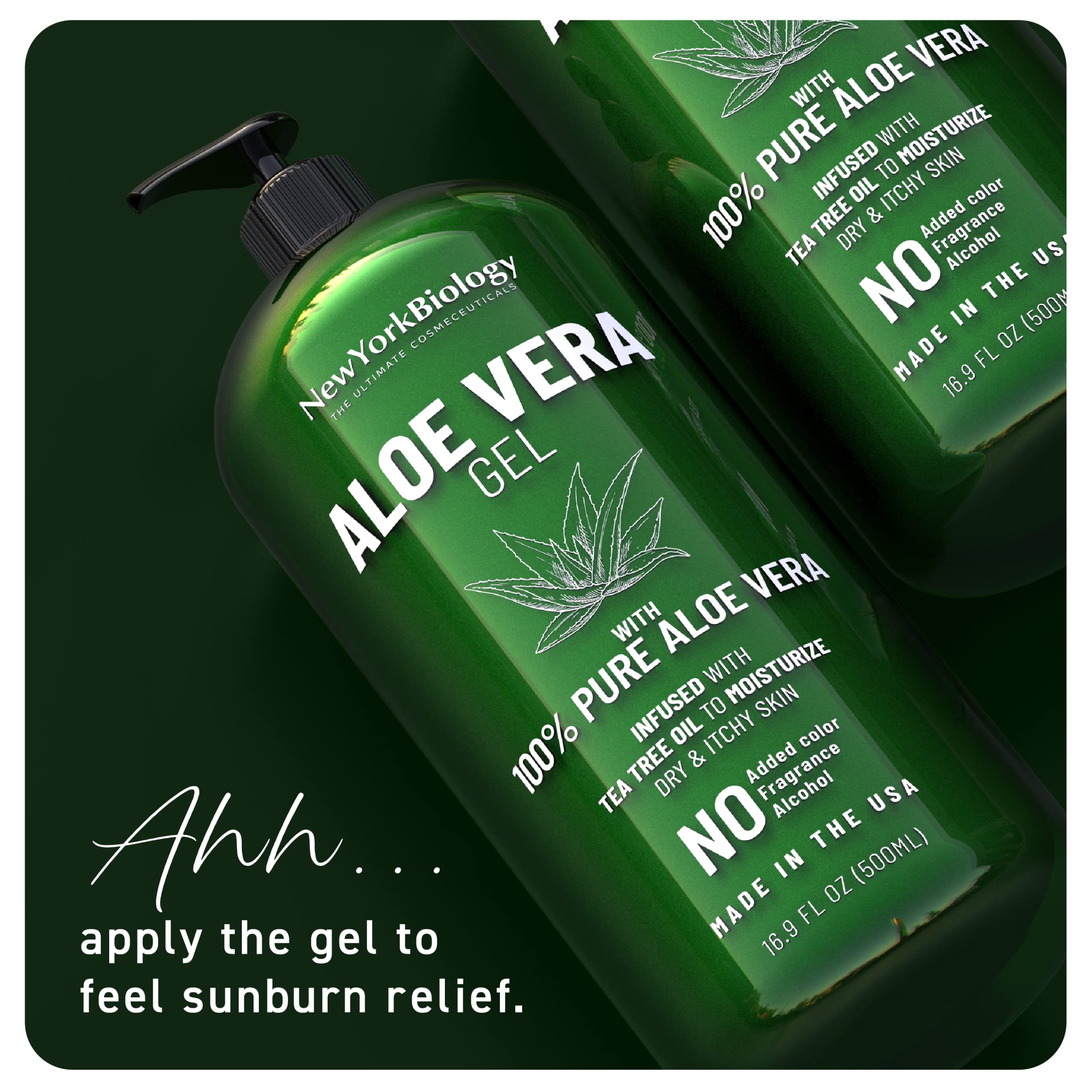 New York Biology Aloe Vera Gel plant-origin formula highlighting natural, gentle moisture
