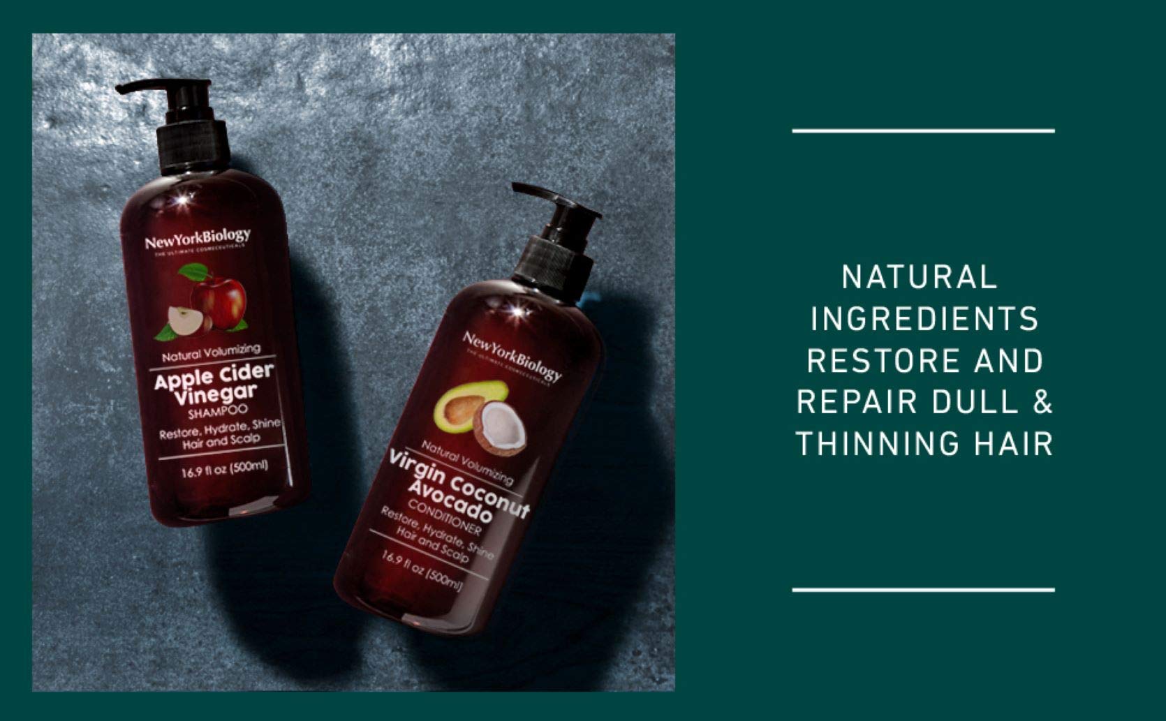 New York Biology Apple Cider Vinegar Shampoo clarifying formula in action against buildup