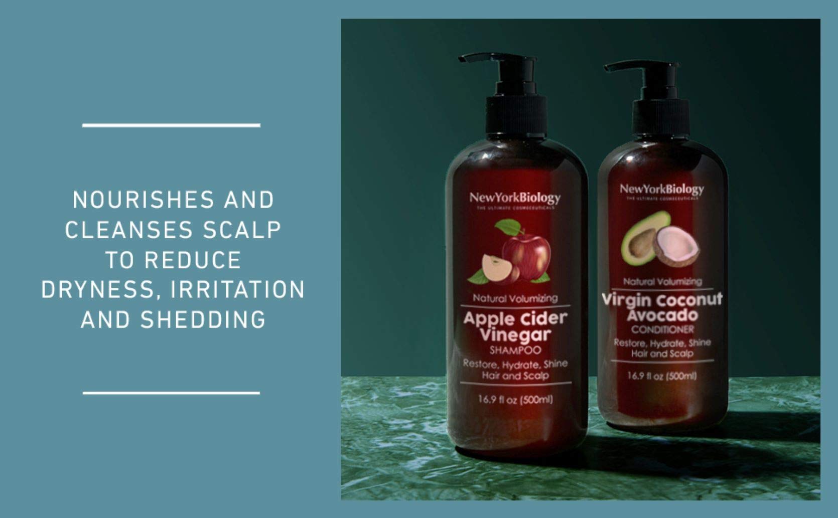 New York Biology Apple Cider Vinegar Shampoo on color-treated hair maintaining vibrancy