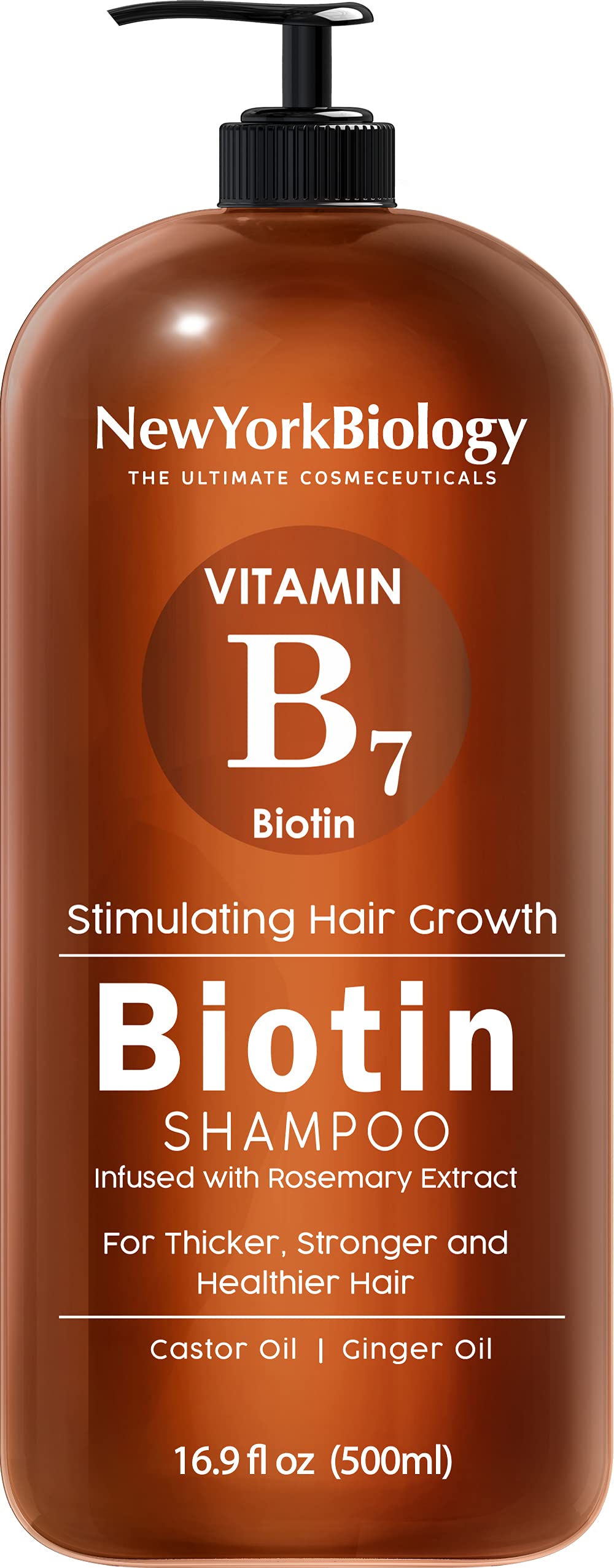New York Biology Biotin Shampoo bottle front showing premium growth-boosting formula