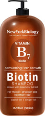 New York Biology Biotin Shampoo bottle front showing premium growth-boosting formula