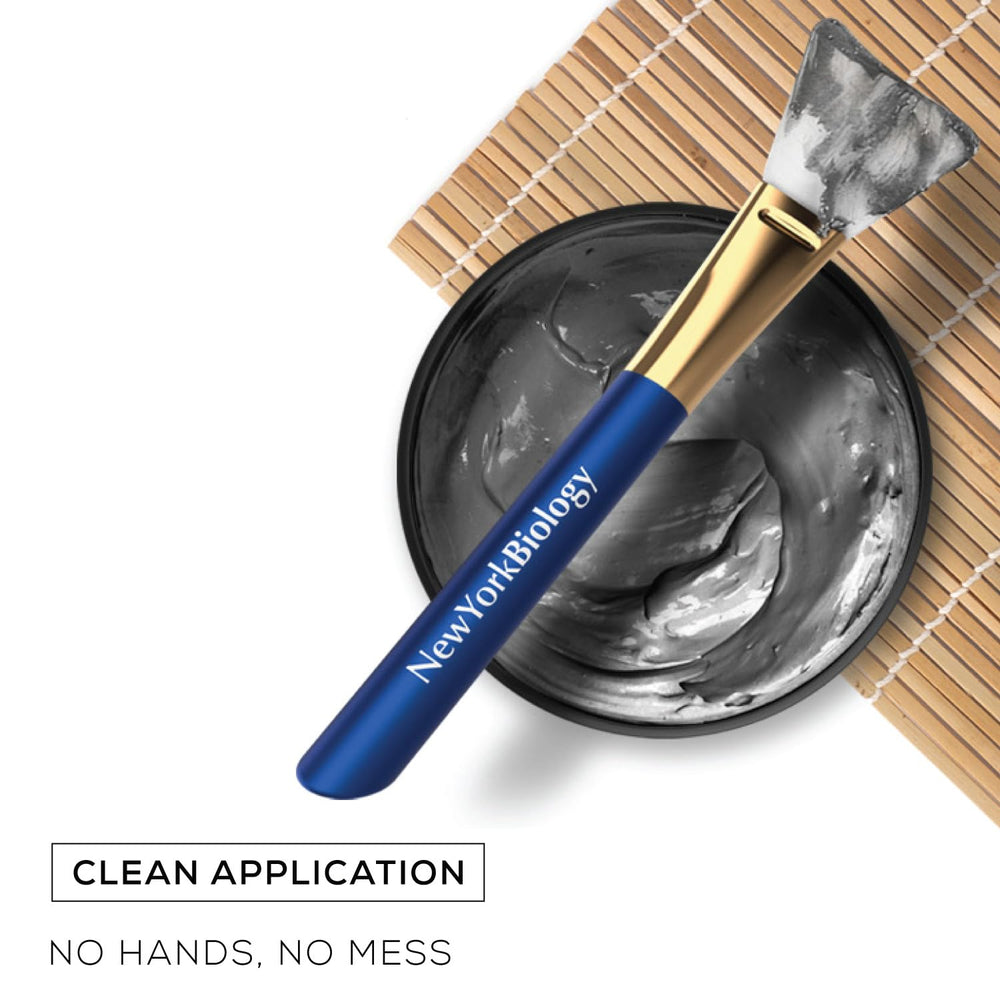 New York Biology even-coverage brush distributes masks evenly for spa-like results.