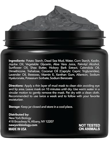 New York Biology Dead Sea Mud Mask application demonstrates spa-like cleansing.