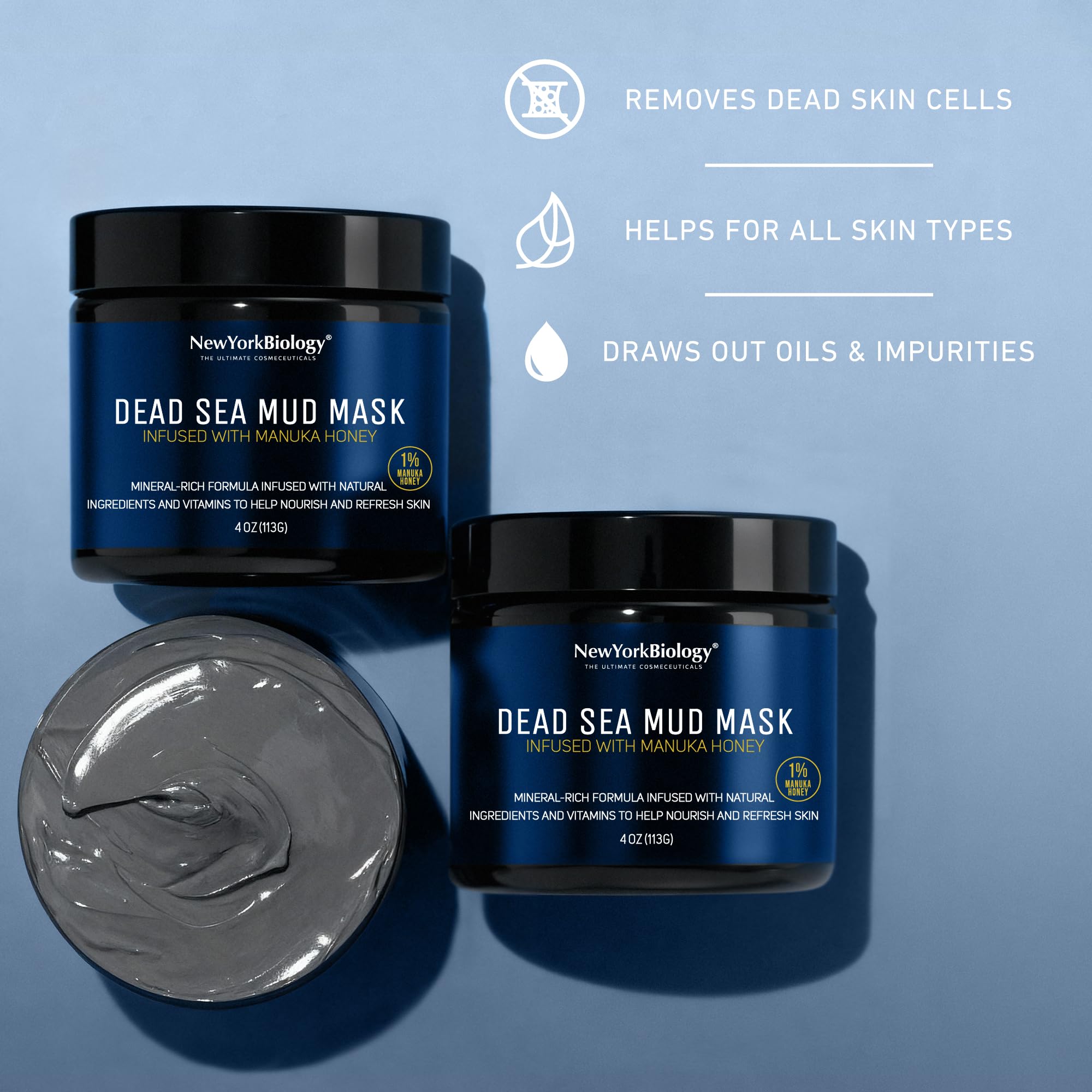 New York Biology Dead Sea Mud Mask application on skin.
