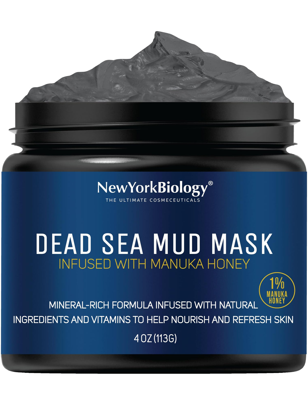 New York Biology Dead Sea Mud Mask bottle for pore refining.
