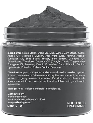 New York Biology Dead Sea Mud Mask applied on the face for purifying pores