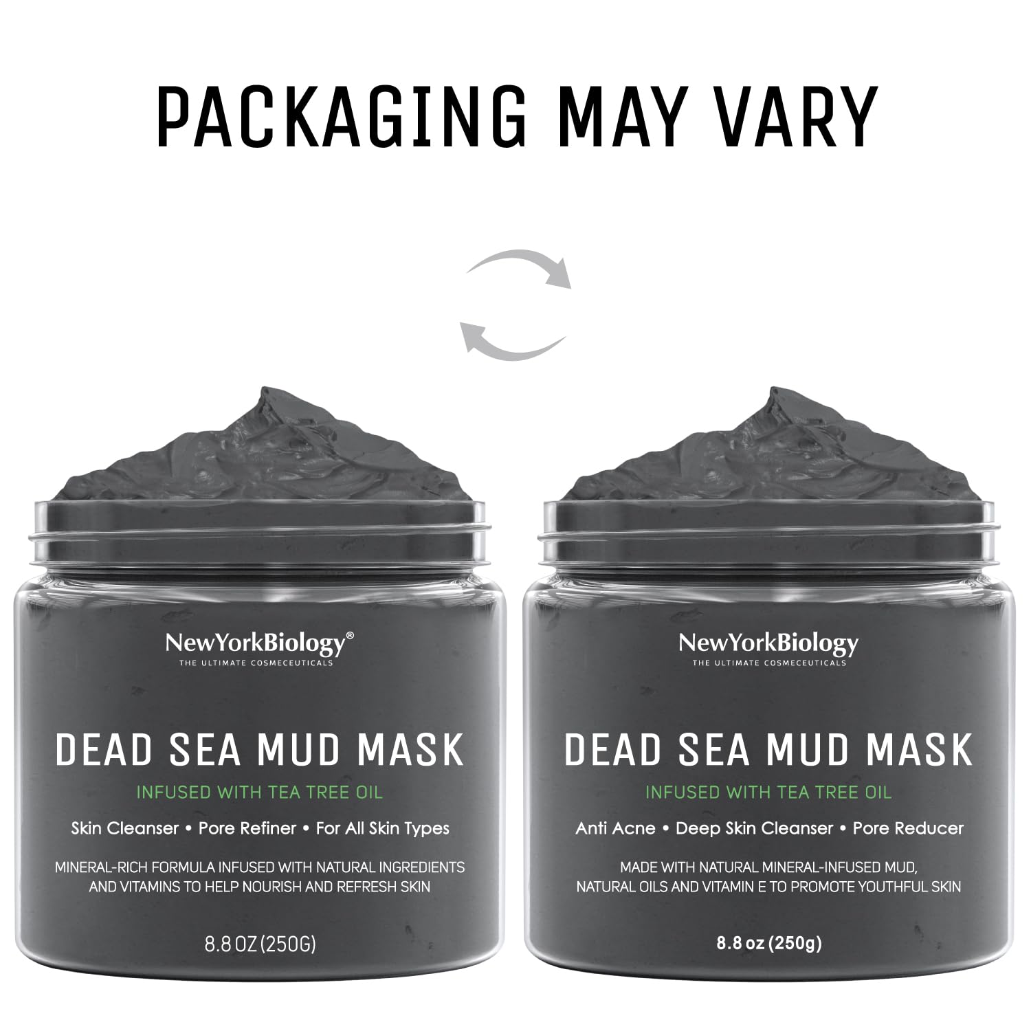 New York Biology Dead Sea Mud Mask with aloe and calendula for soothing skin care.