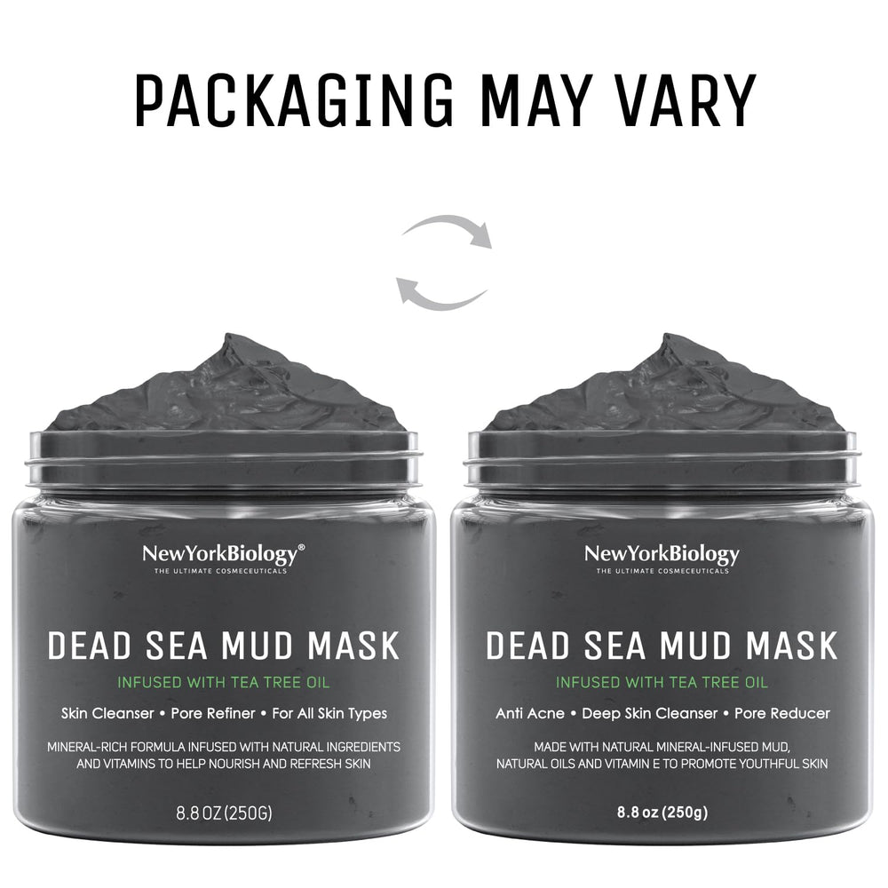 New York Biology Dead Sea Mud Mask with aloe and calendula for soothing skin care.