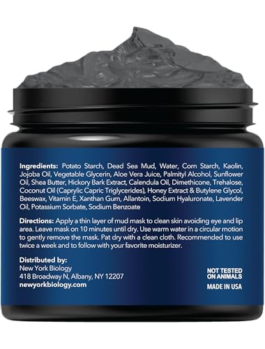 New York Biology Dead Sea Mud Mask jar with minerals and oils.