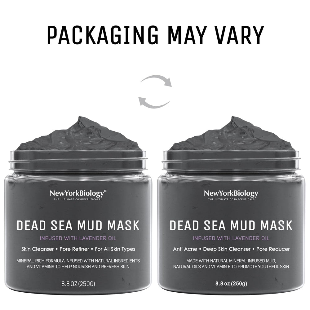 New York Biology Dead Sea Mud Mask packaging on shelf gift-ready.