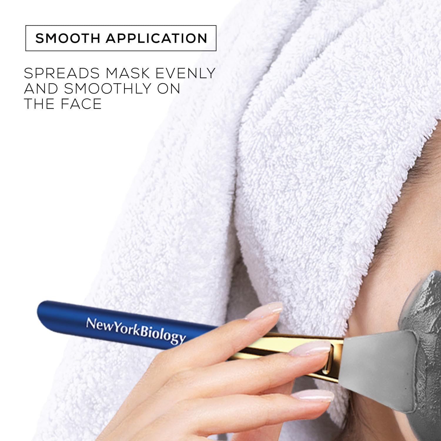 New York Biology mud clay mask brush applies thick pastes evenly on skin.