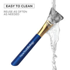 New York Biology soft silicone brush glides smoothly for mud and clay masks.