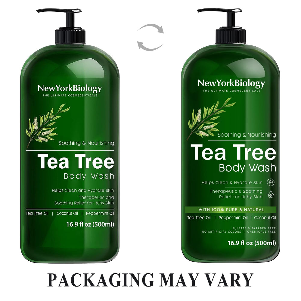 NEW YORK BIOLOGY Tea Tree Body Wash pack of 2 on display signals value.