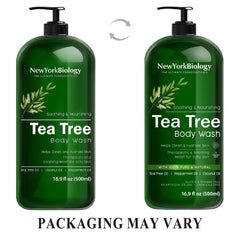 NEW YORK BIOLOGY Tea Tree Body Wash pack of 2 on display signals value.