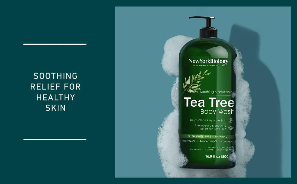 NEW YORK BIOLOGY Tea Tree Body Wash tub promotes a spa-like bath.