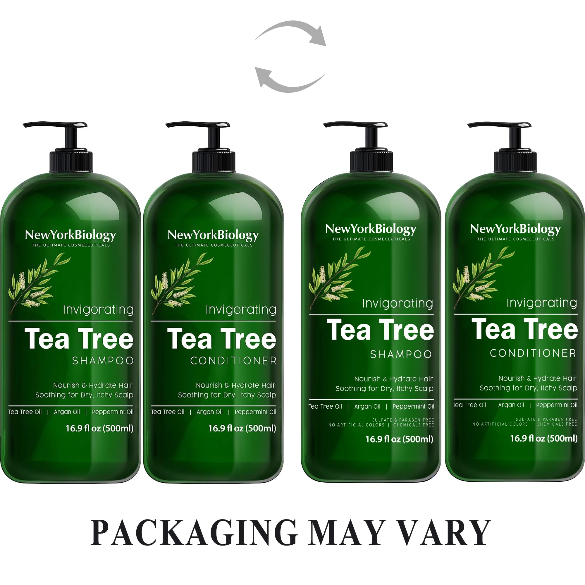 New York Biology Tea Tree Conditioner close-up shows silk-glow conditioning.