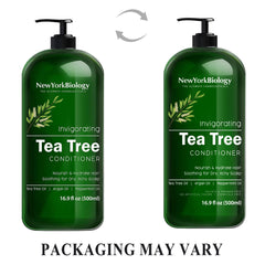 New York Biology Tea Tree Conditioner applying to hair to promote healthy growth