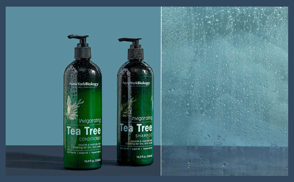 New York Biology Tea Tree Conditioner scalp care routine during soothing routine